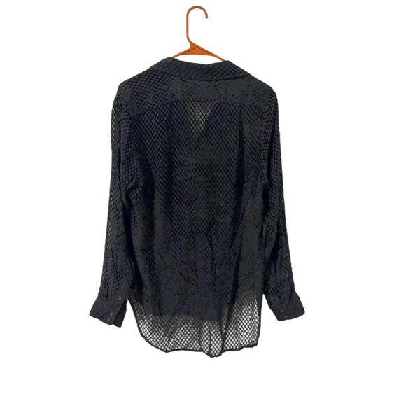 Rag & Bone Women's Lila Burnout Button-Up Shirt Black Size M - Picture 7 of 12